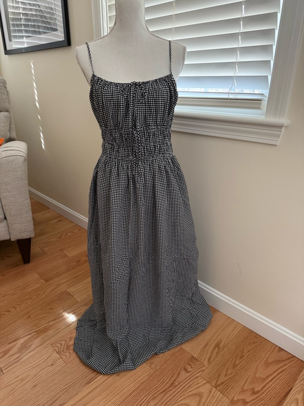 Abercrombie & Fitch Black and White Gingham maxi dress